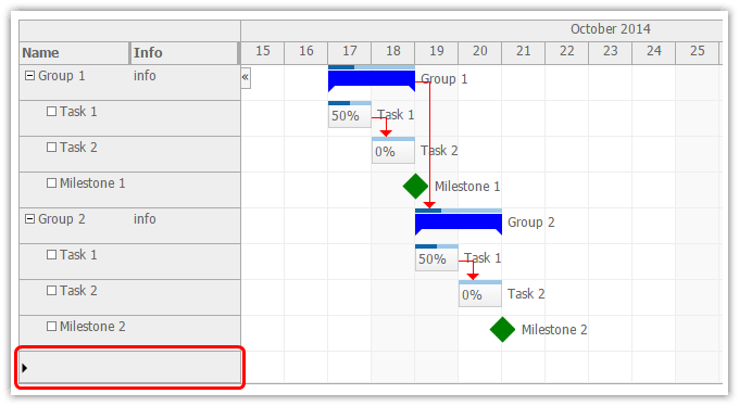 asp.net gantt task creating