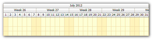 scheduler time headers multi row