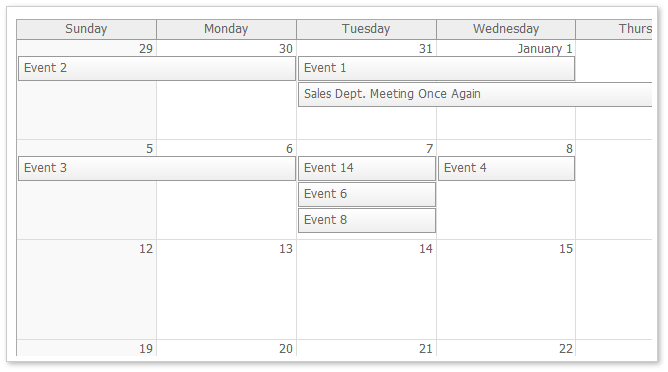 monthly event calendar default css theme